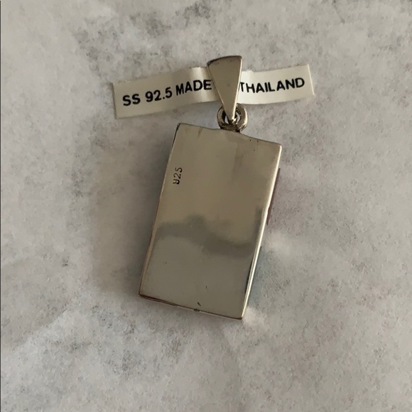 Colorful Silver Rectangle Pendant - Picture 3 of 5